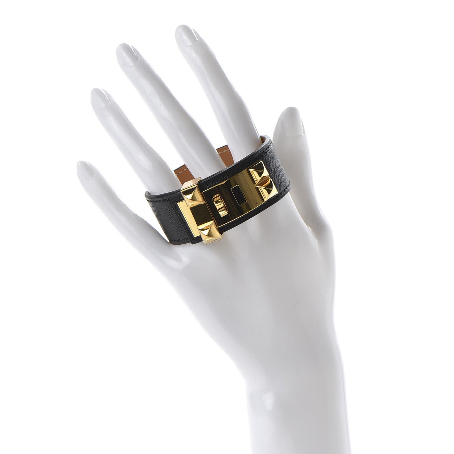 Madame Calfskin Collier de Chien 24 Bracelet T2 Black