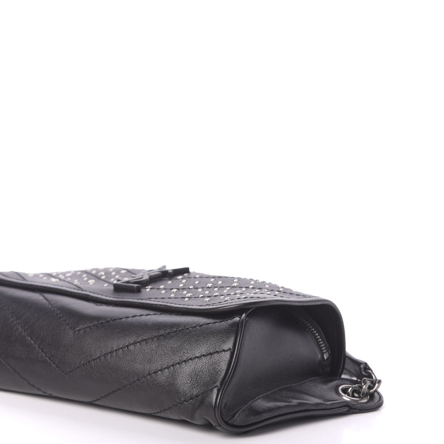 Calfskin Studded Stardust Monogram Niki Shoulder Bag Black