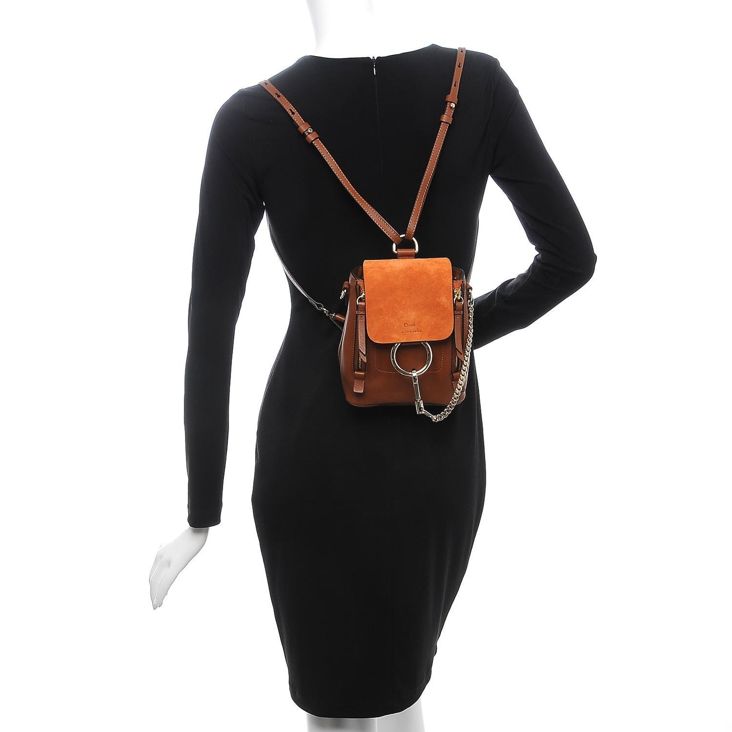 Suede Calfskin Mini Faye Backpack Tan