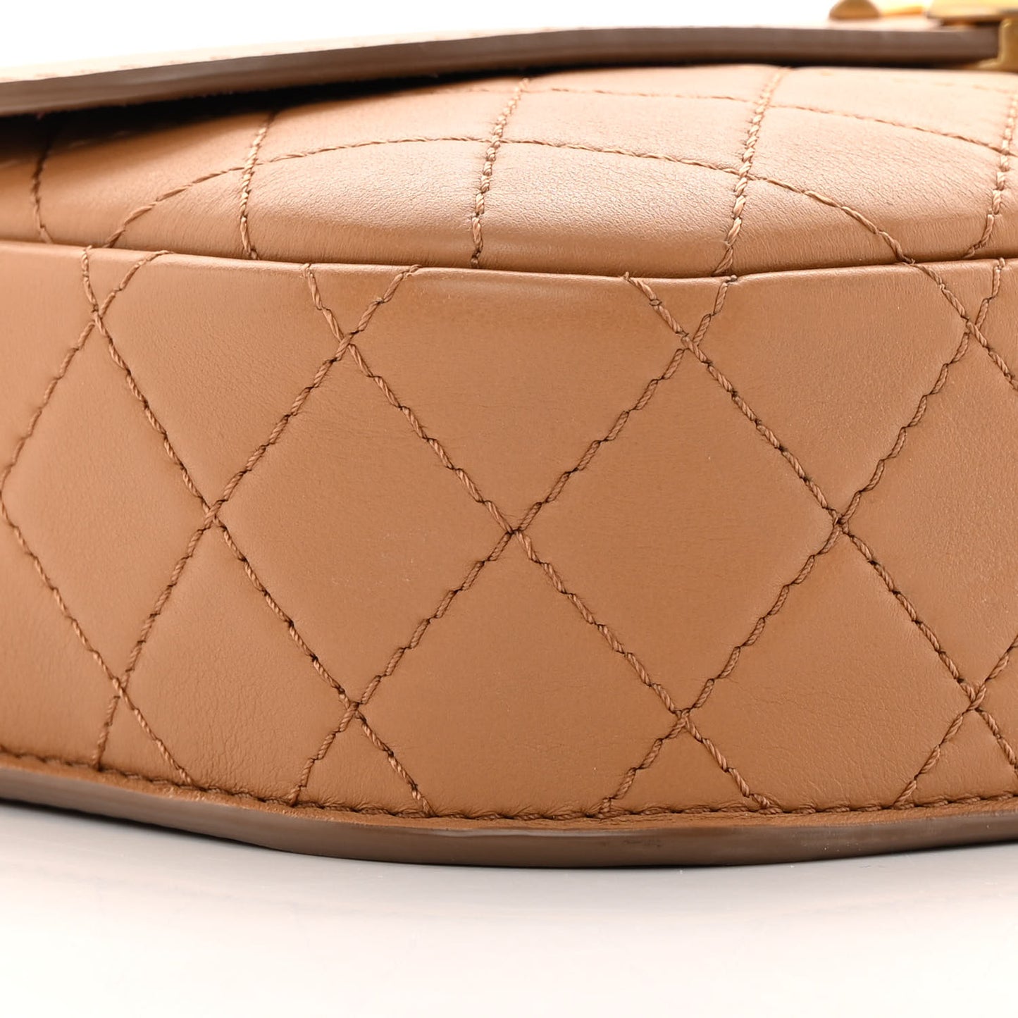 Calfskin Quilted Multi Pouching Flap And Coin Purse Beige