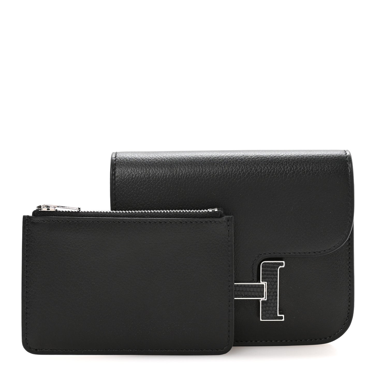 Evergrain Lizard Constance Slim Wallet Black