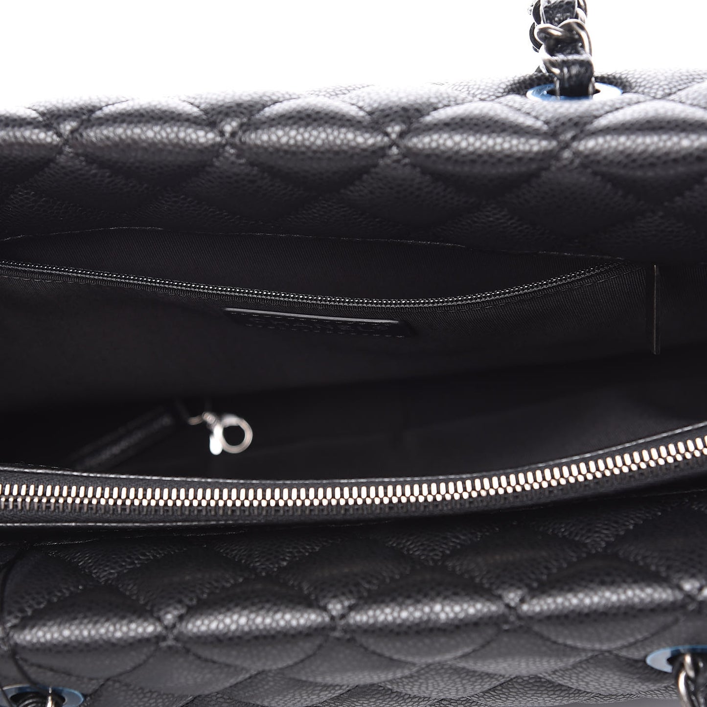 Caviar Quilted City Shopping Tote Black