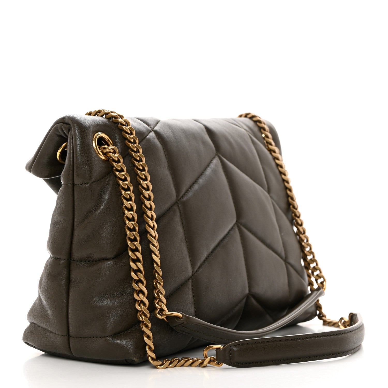 Saint Laurent Lambskin Quilted Small Loulou Puffer Monogram Chain Satchel Dark Ganache 2 of 10