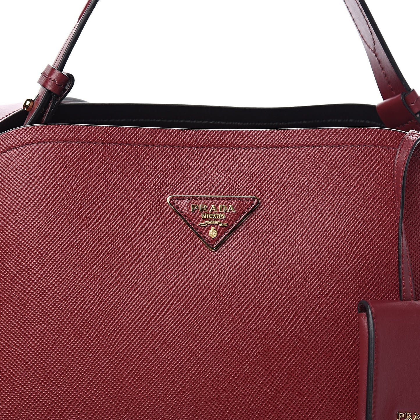 Saffiano Cuir Small Matinee Tote Cherry Black