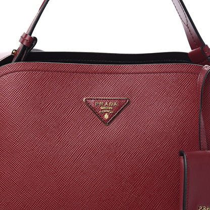 Prada Saffiano Cuir Small Matinee Tote Cherry Black 9 of 9