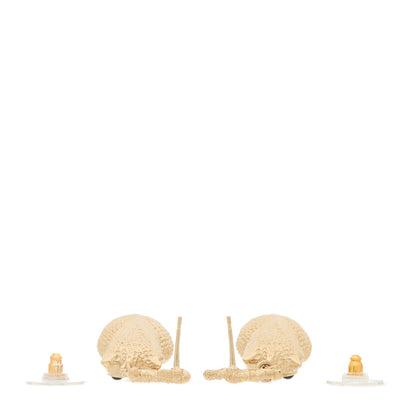 Chanel Resin Pearl CC Owl Earring Gold Black 3 of 3
