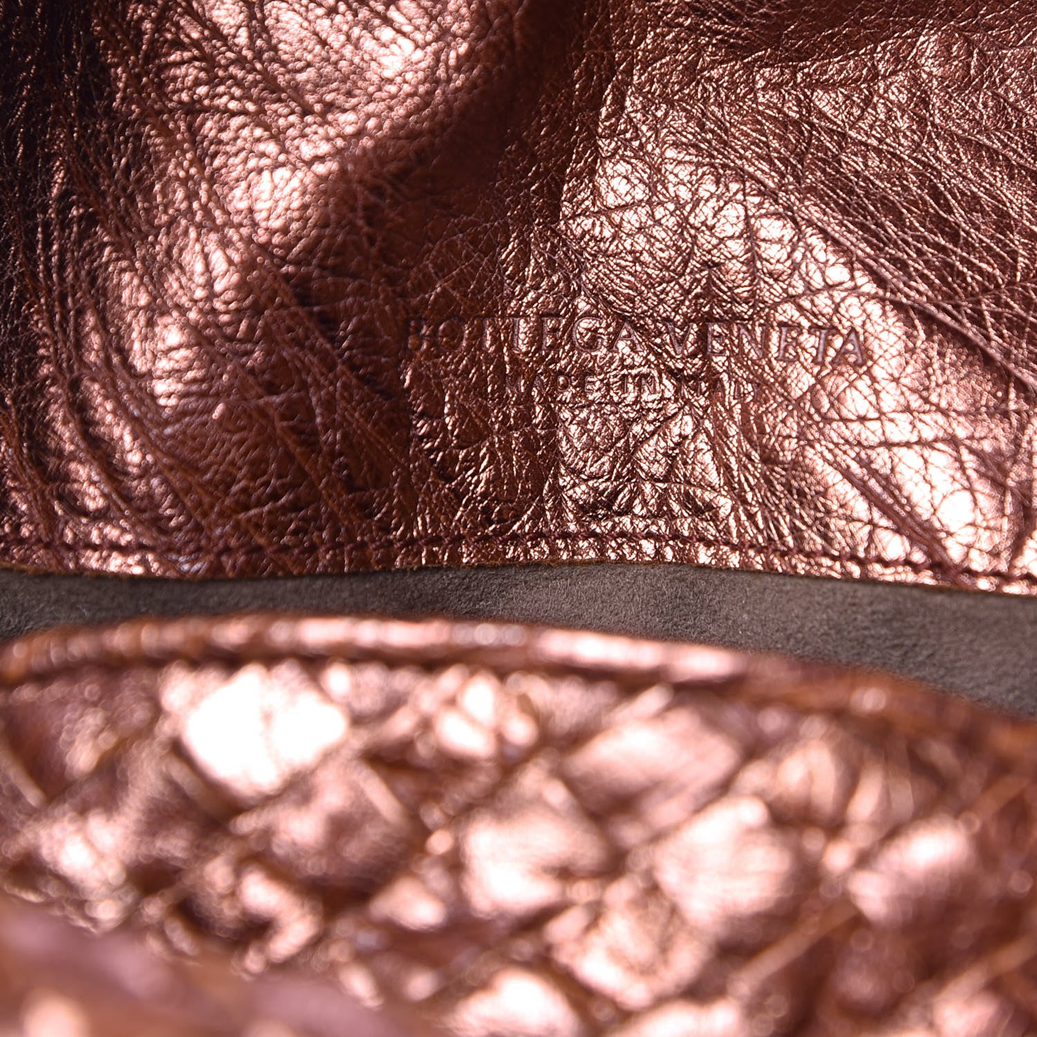 Bottega Veneta Metallic Ostrich Intrecciato Hobo Copper 6 of 15