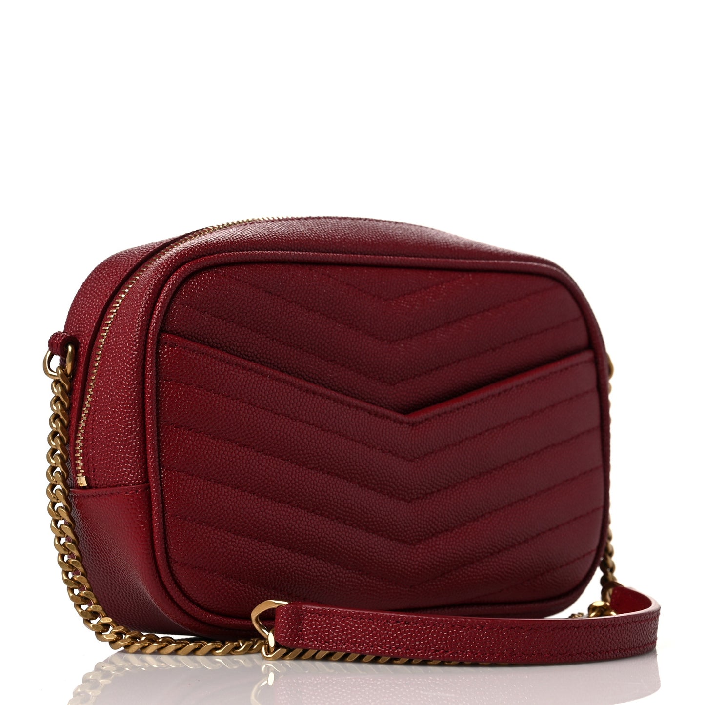 Grain De Poudre Matelasse Monogram Mini Lou Camera Bag Opyum Red