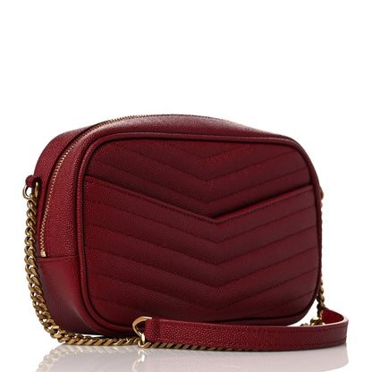 Saint Laurent Grain De Poudre Matelasse Monogram Mini Lou Camera Bag Opyum Red 3 of 8
