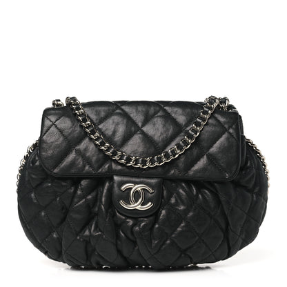 Chanel Washed Lambskin Quilted Medium Chain Around Messenger Black 1 of 11