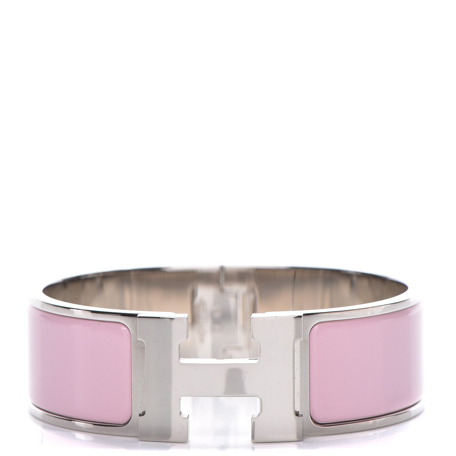 Hermes Enamel Wide Clic Clac H Bracelet GM Rose Nacarat 1 of 5