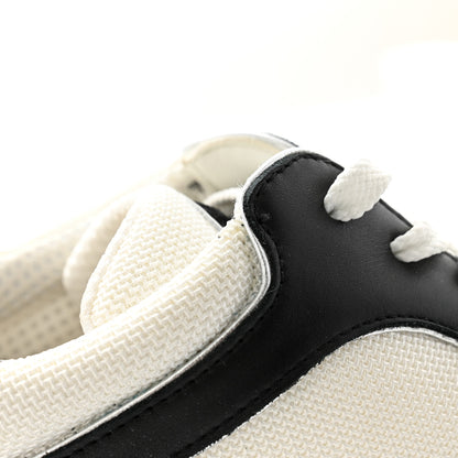 Chanel Mesh Suede Calfskin Grained Calfskin Womens CC Sneakers 40 Black White Silver 9 of 10