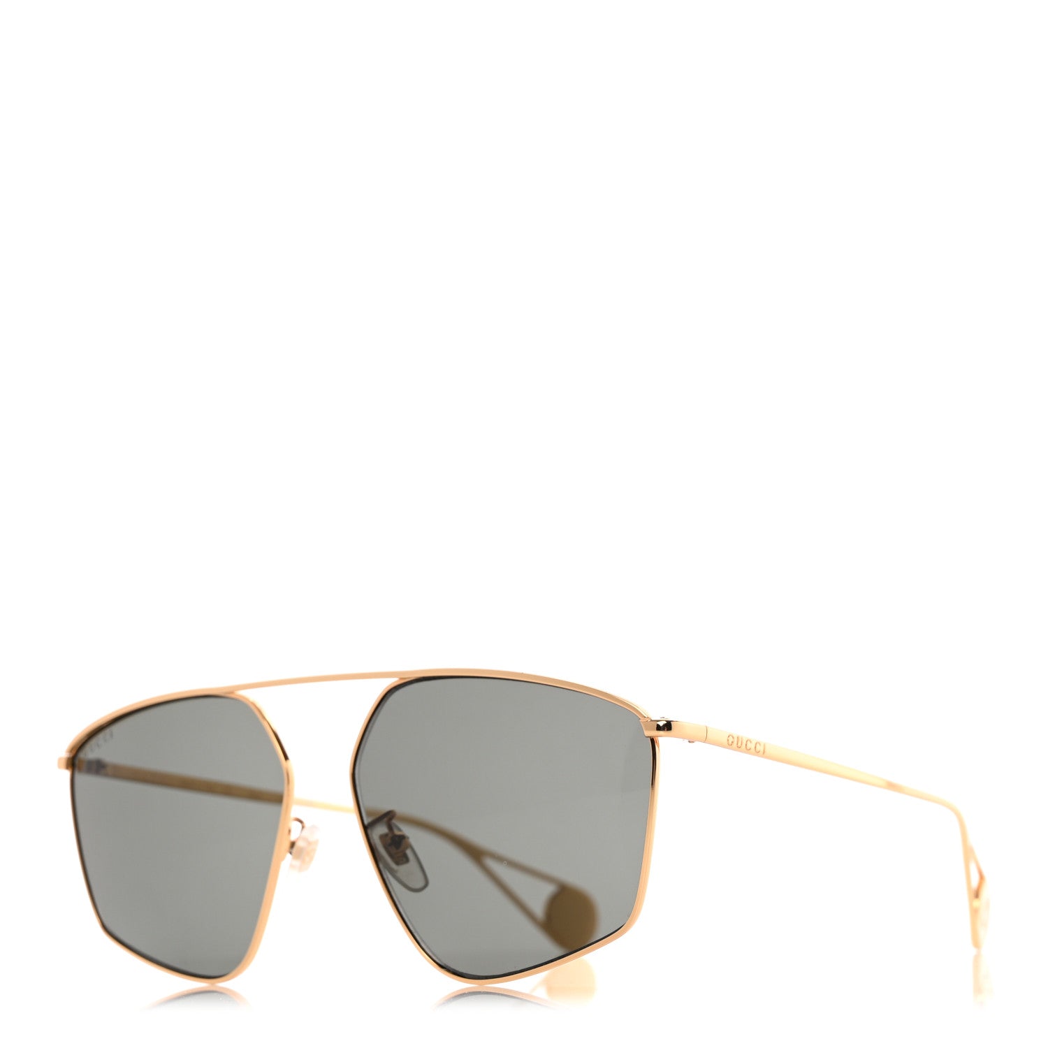 Gucci Square Frame GG0437SA Sunglasses Gold 1 of 9