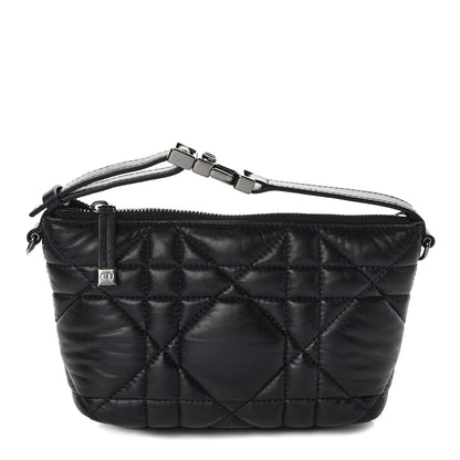 Christian Dior Calfskin Macrocannage Small Diortravel Nomad Pouch Black 1 of 7