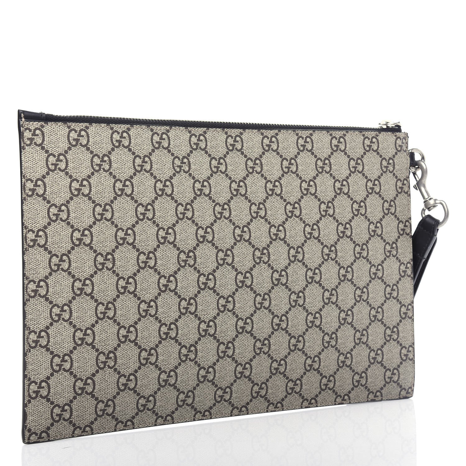 Gucci GG Supreme Monogram Wolf Zip Wristlet Pouch Beige 3 of 6