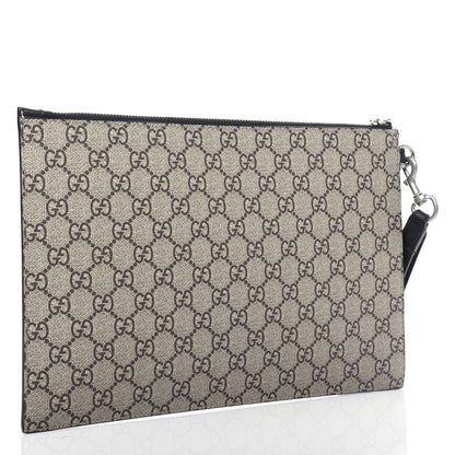 Gucci GG Supreme Monogram Wolf Zip Wristlet Pouch Beige 3 of 6