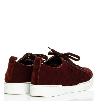 Louis Vuitton Neoprene Suede Embossed Monogram Stellar Low Top Sneakers 38 Burgundy 4 of 8