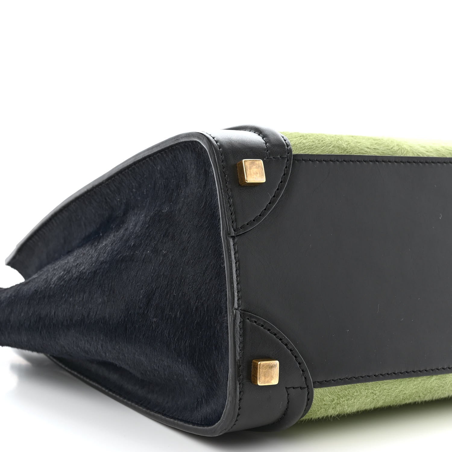 Celine Pony Hair Smooth Calfskin Micro Tri-Color Luggage Pistachio Black 9 of 12