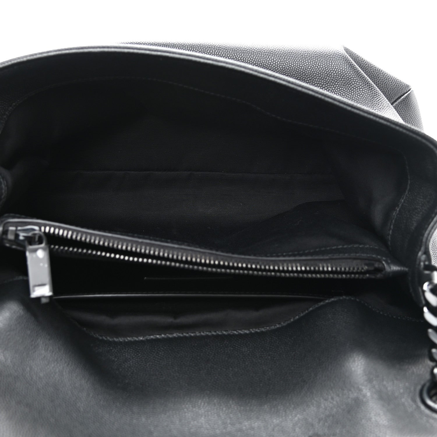 Saint Laurent Grain De Poudre Medium West Hollywood Monogram Fold-Over Black 4 of 8