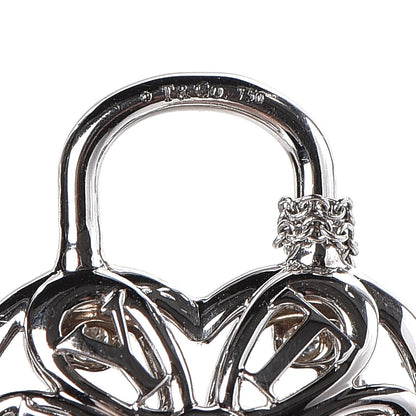Tiffany 18K White Gold Diamond Filigree Heart Pendant Necklace 8 of 9