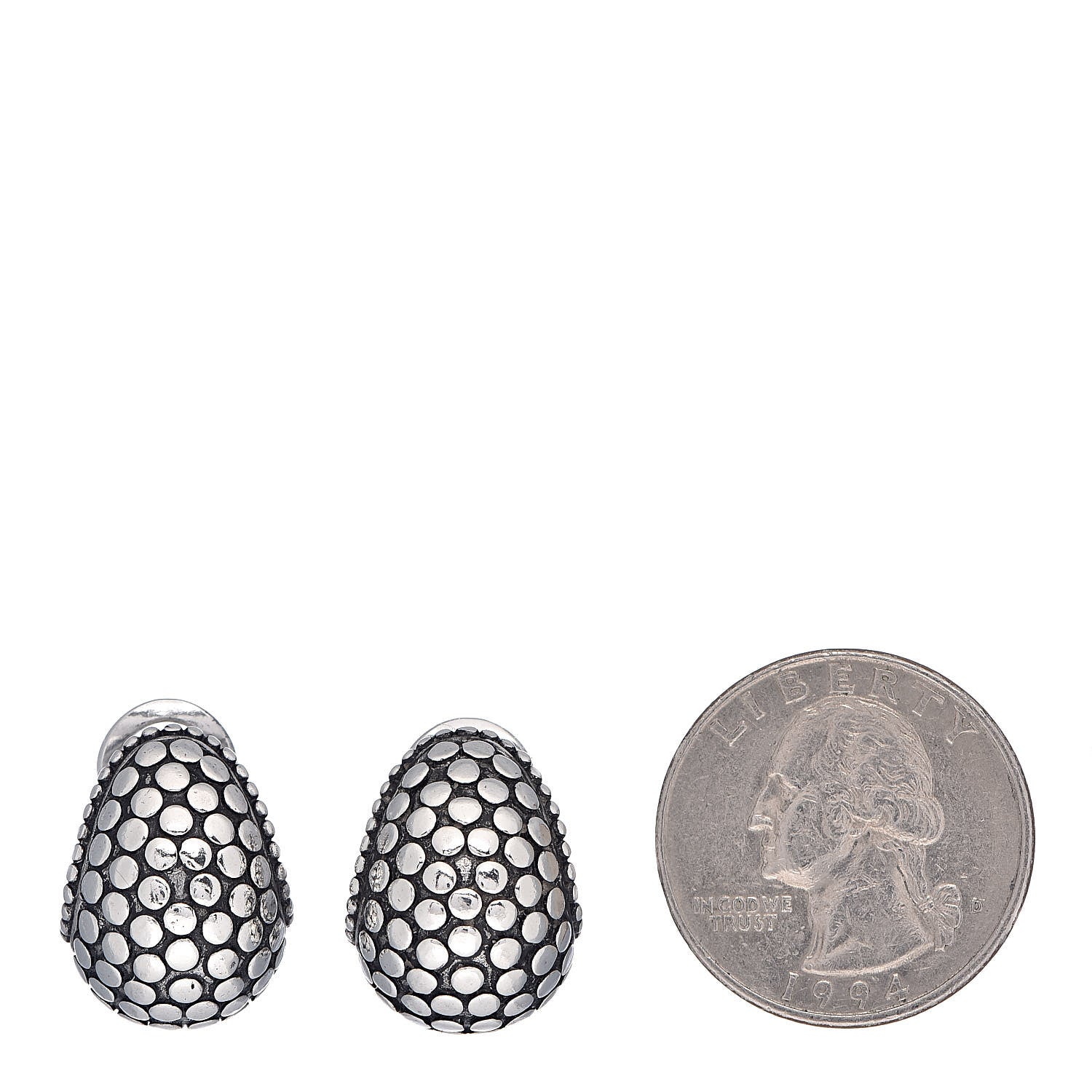 John Hardy Sterling Silver Buddha Belly Dot Earrings 2 of 4