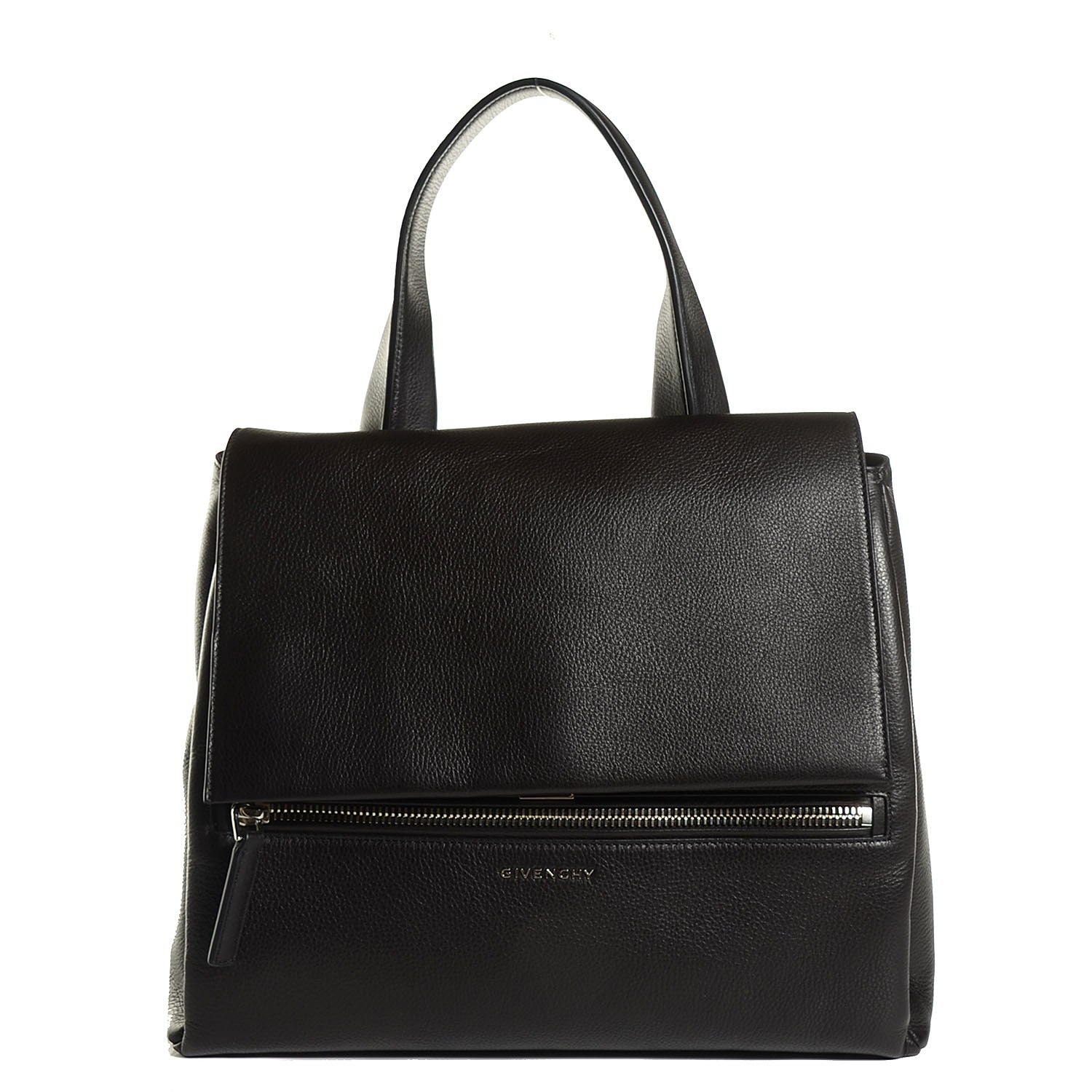 Givenchy Waxy Grained Calfskin Medium Pandora Pure Flap Bag Black 1 of 10