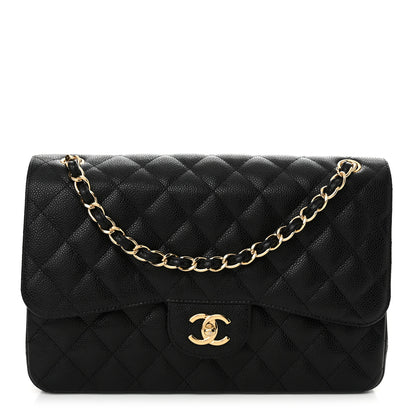 Chanel Caviar Quilted Jumbo Double Flap Black 1 of 10
