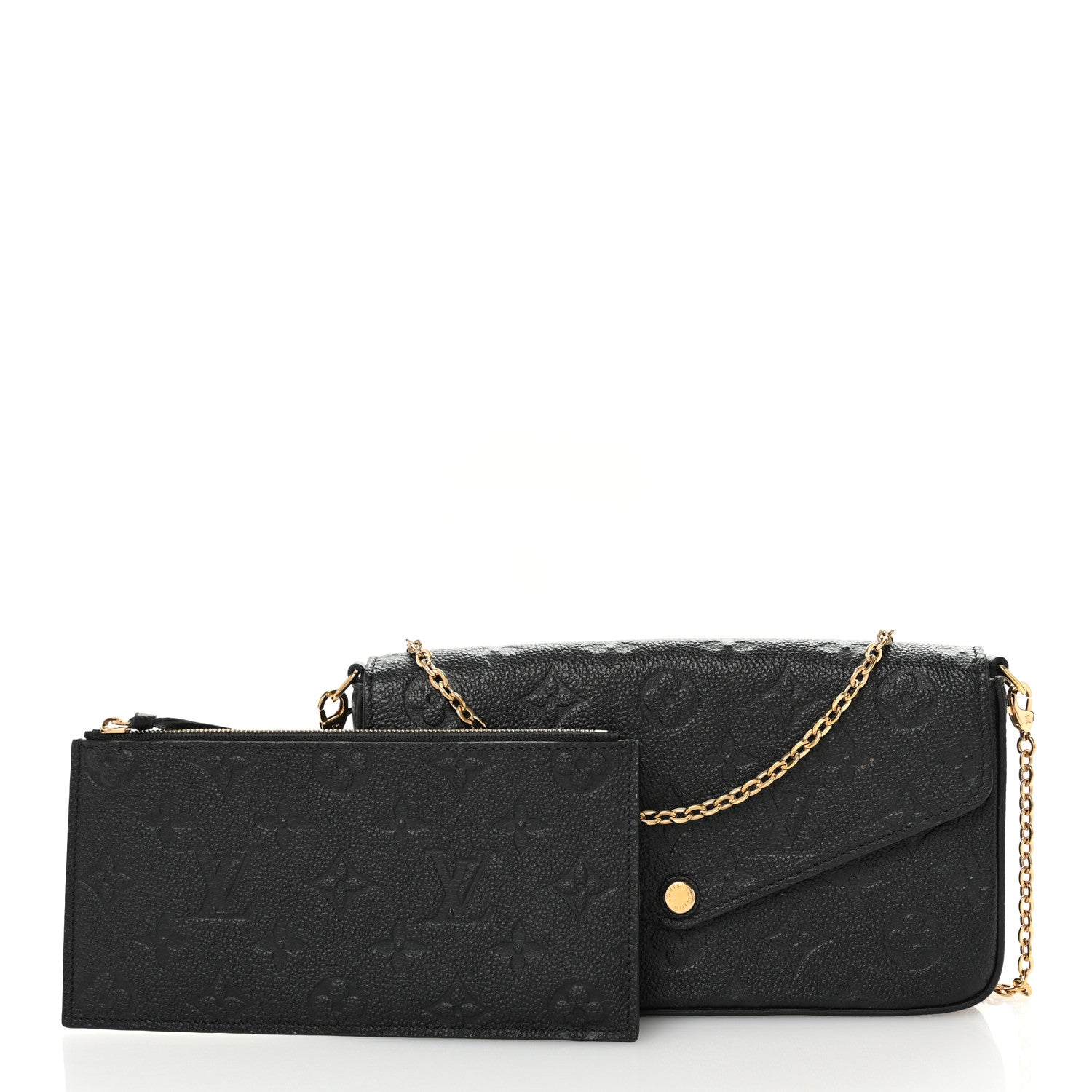 Louis Vuitton Empreinte Pochette Felicie Chain Wallet Black 3 of 12