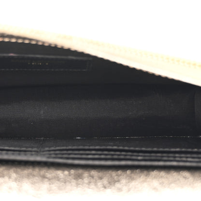 Saint Laurent Metallic Crackled Calfskin Matelasse Chevron Monogram Envelope Chain Wallet Gold 5 of 13