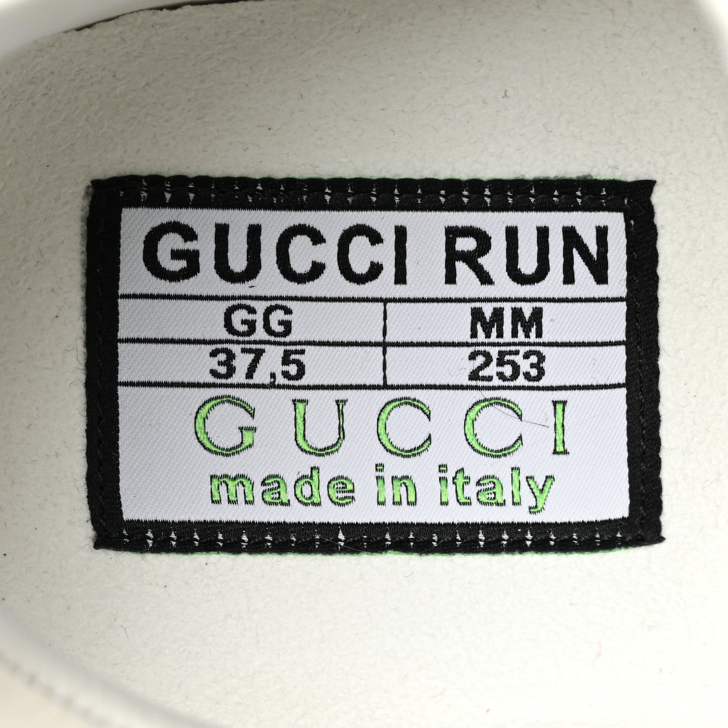 Gucci Ultralight Plutone Calfskin Womens Gucci Run Sneakers 37.5 Great White 8 of 10