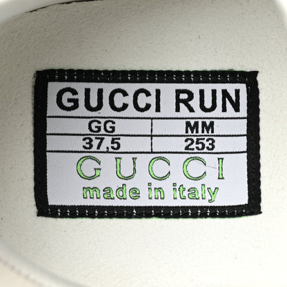 Gucci Ultralight Plutone Calfskin Womens Gucci Run Sneakers 37.5 Great White 8 of 10