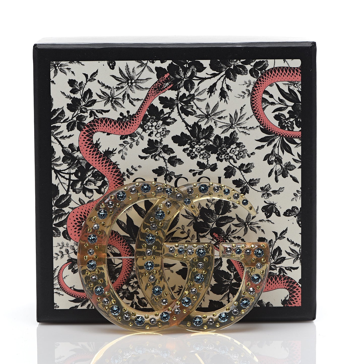 Resin Crystal GG Brooch Gold