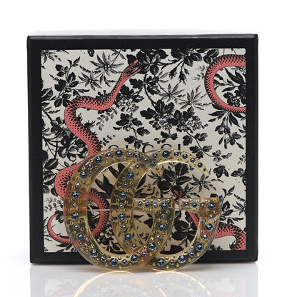 Gucci Resin Crystal GG Brooch Gold 4 of 4