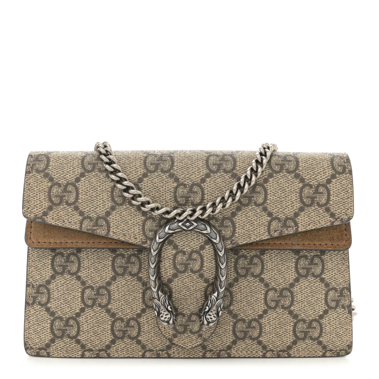 Gucci GG Supreme Monogram Super Mini Dionysus Shoulder Bag Taupe 1 of 11