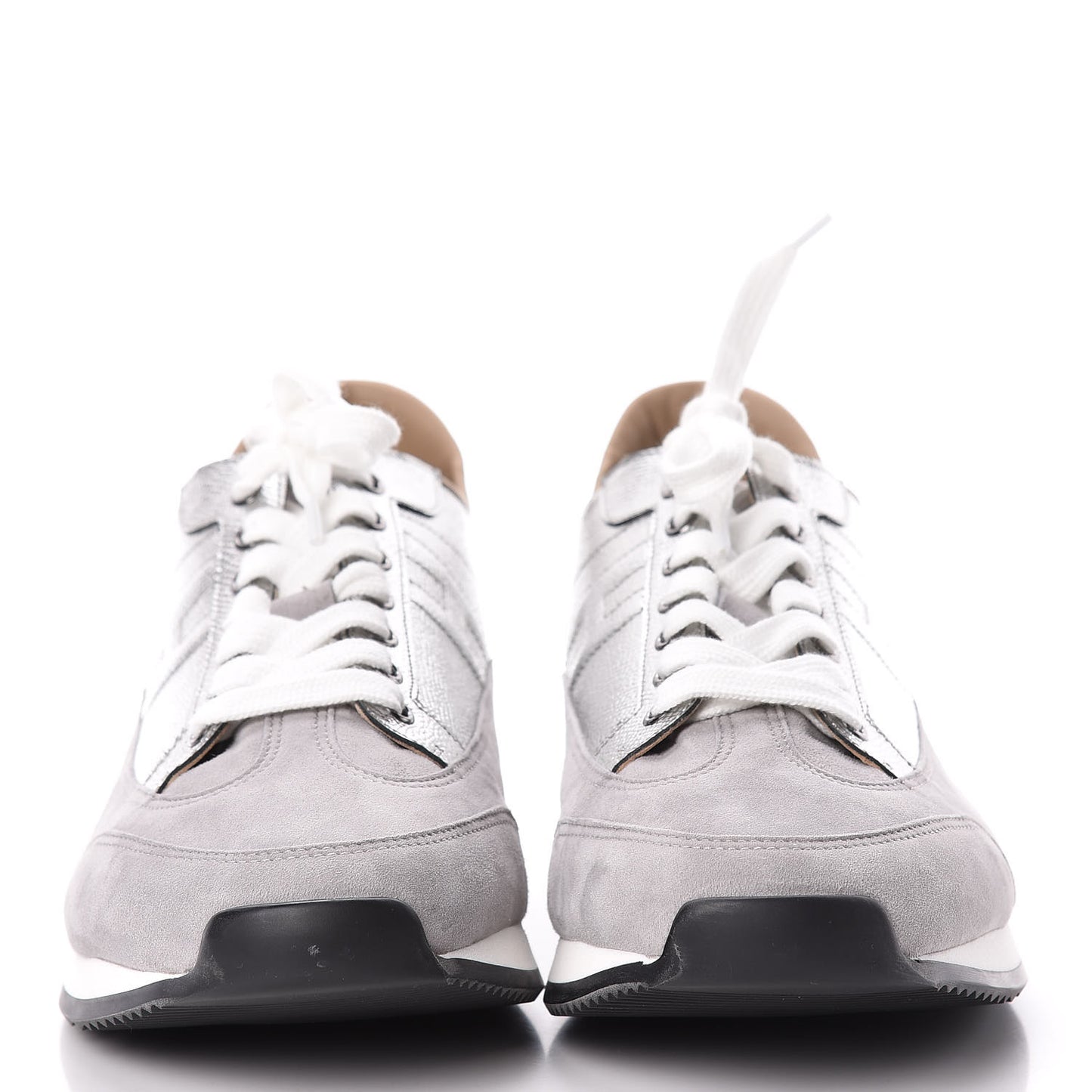 Metallic Epsom Suede Mens Trail Sneakers 43 Argent Grey