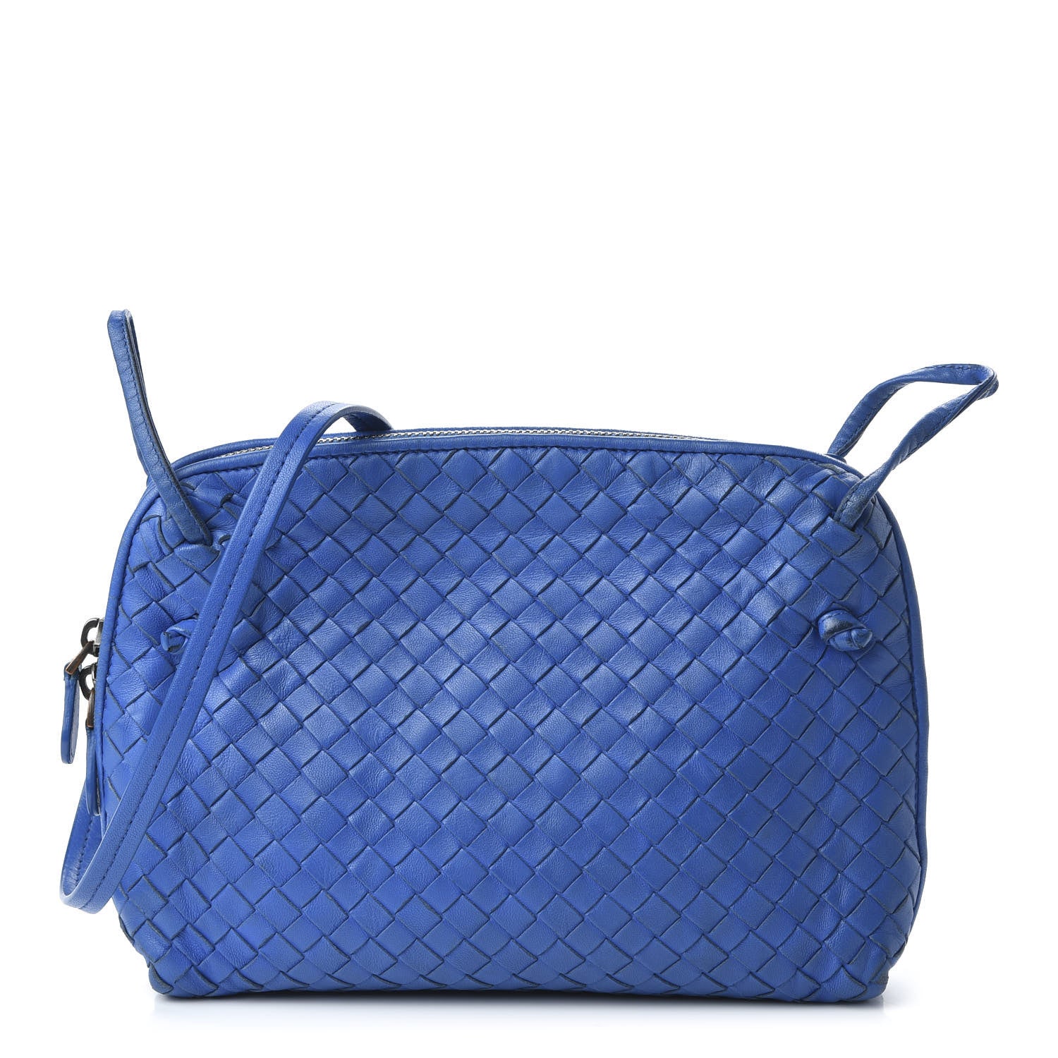 Bottega Veneta Nappa Intrecciato Nodini Crossbody Messenger Signal Blue 1 of 15