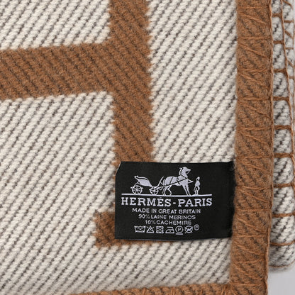 Hermes Wool Cashmere Avalon Blanket Ecru Camel 3 of 3