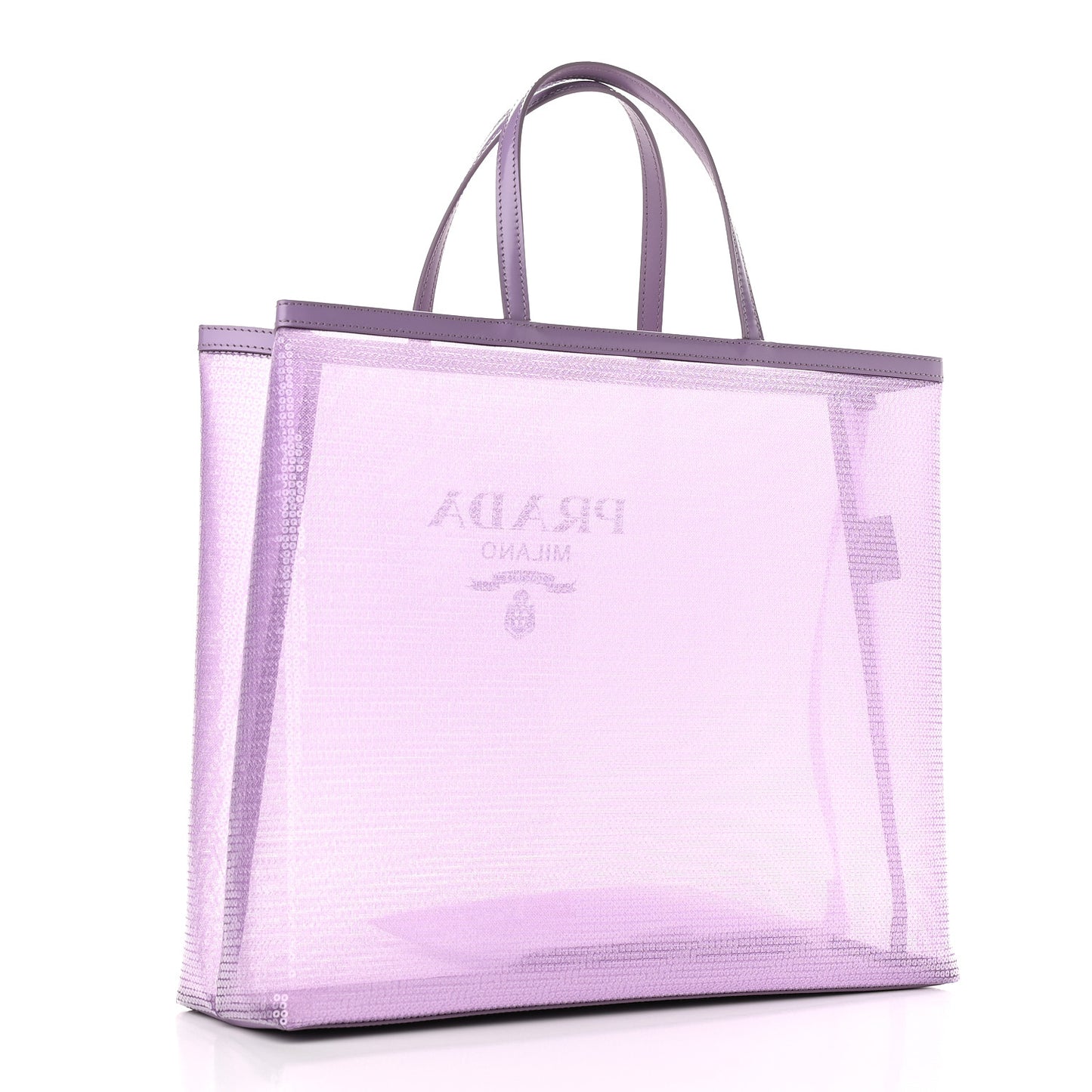 Mesh Paillettes Spazzolato Logo Shopping Tote Lilium