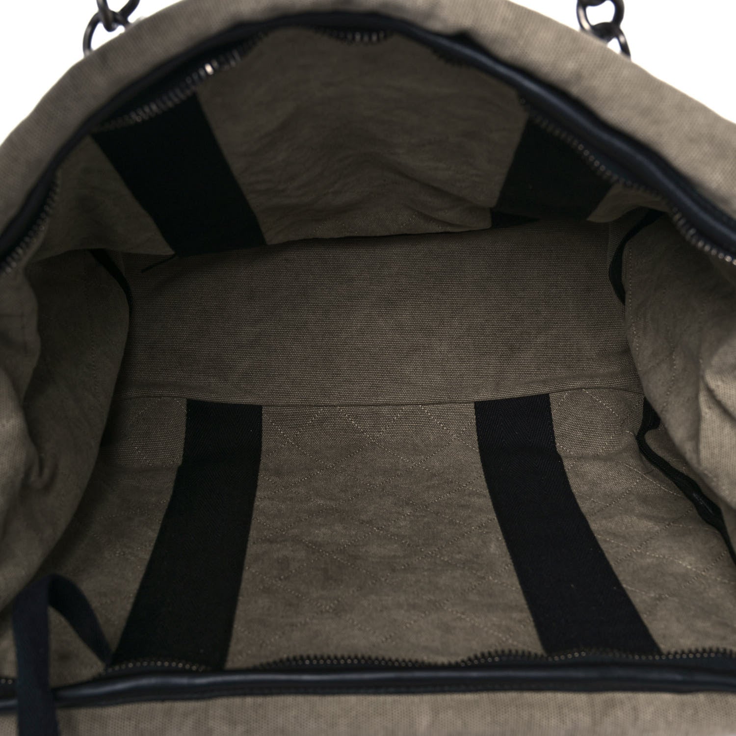 Chanel Washed Toile Calfskin Quilted Trolley Beige Black 6 of 11