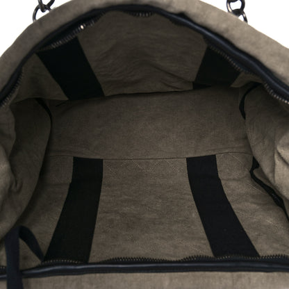 Chanel Washed Toile Calfskin Quilted Trolley Beige Black 6 of 11