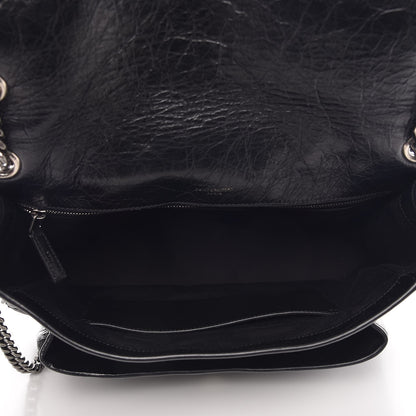 Saint Laurent Crinkled Calfskin Matelasse Monogram Large Niki Chain Satchel Black 5 of 9
