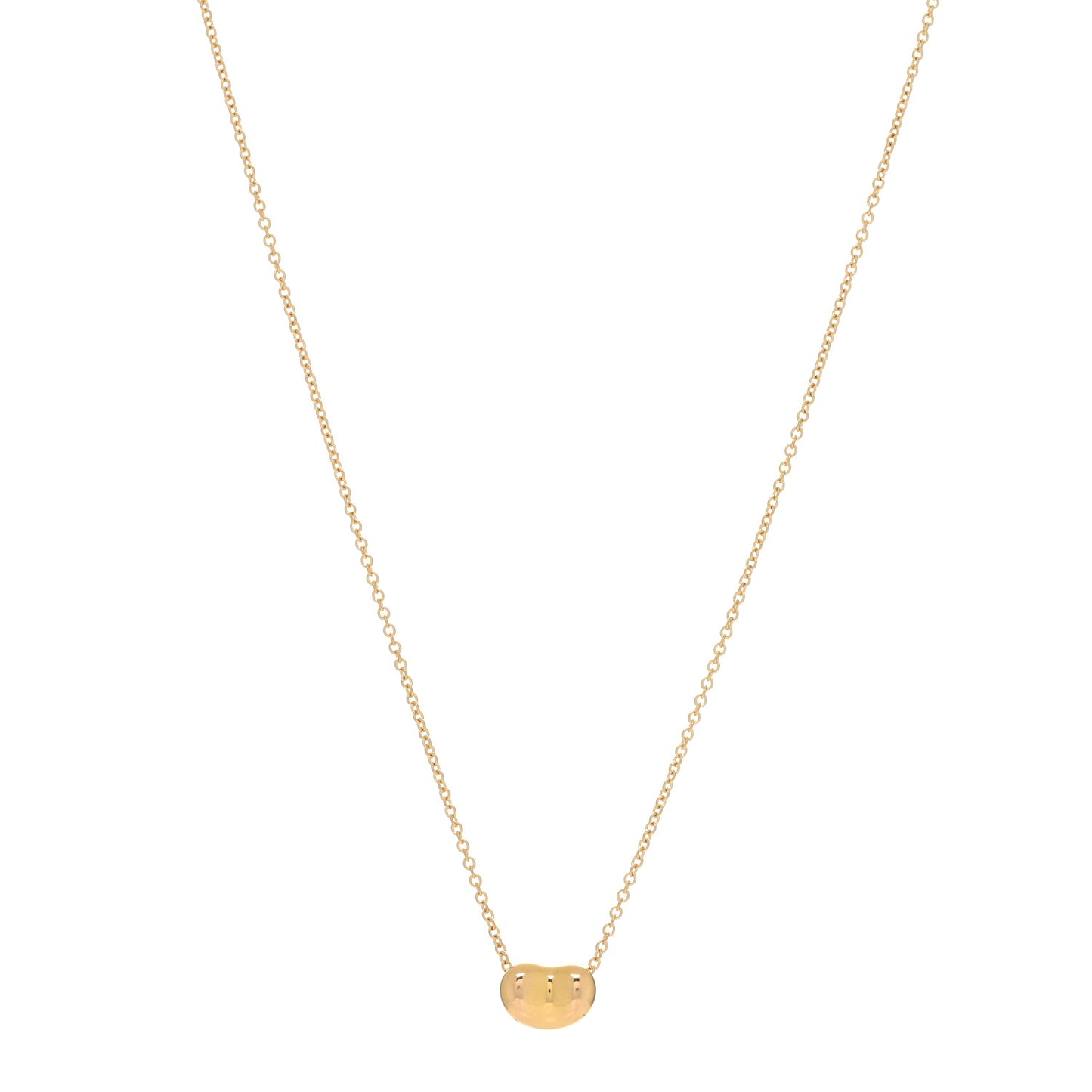 18K Yellow Gold 9mm Elsa Peretti Bean Pendant Necklace