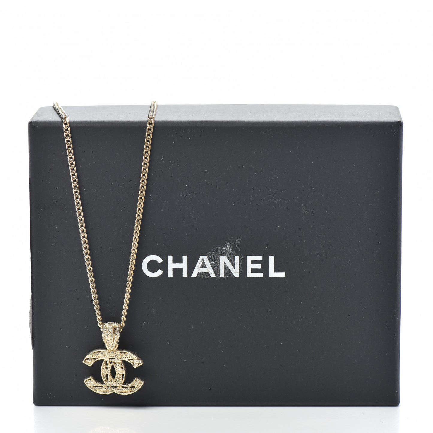Tweed Effect CC Necklace Gold