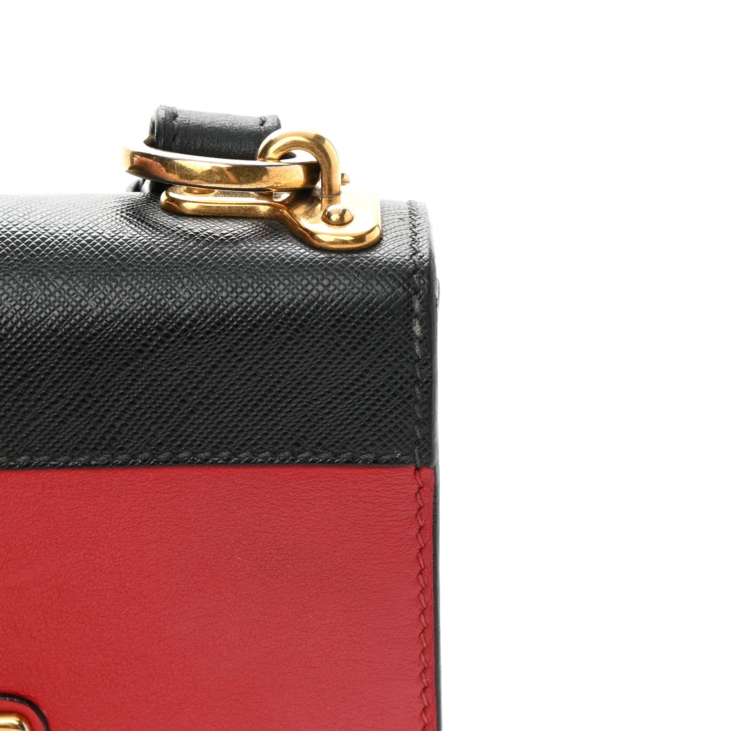 City Calfskin Saffiano Cahier Bag Fuoco Black
