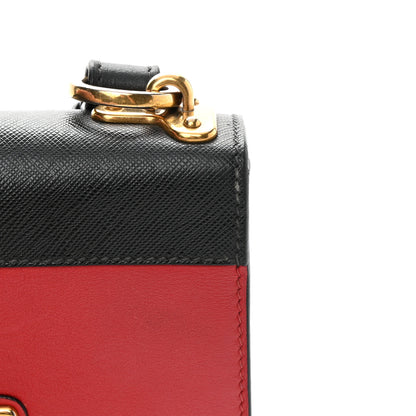Prada City Calfskin Saffiano Cahier Bag Fuoco Black 14 of 17
