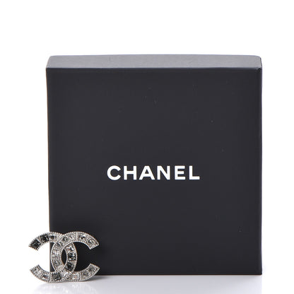 Chanel Crystal Baguette CC Brooch Grey Silver 5 of 5