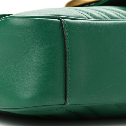 Gucci Calfskin Matelasse Medium GG Marmont Shoulder Bag Emerald Green 9 of 11