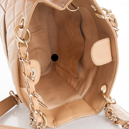Chanel Caviar Quilted Petit Shopping Tote PST Beige Clair 6 of 9