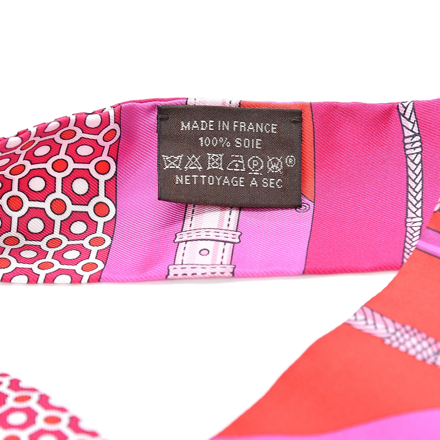 Silk Clic Clac Modern Cannage Twilly Fuchsia Rouge Rose