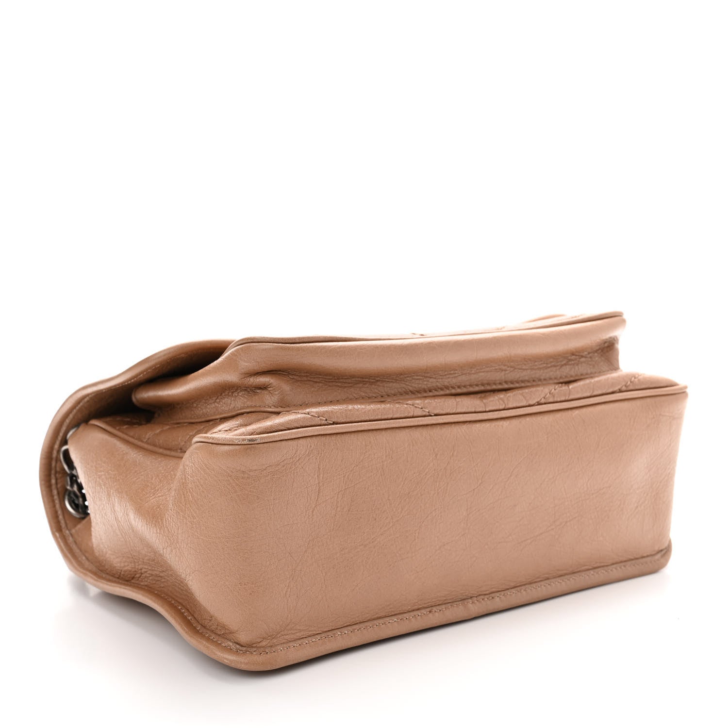 Saint Laurent Crinkled Calfskin Matelasse Monogram Medium Niki Chain Satchel Dark Toffee 4 of 11